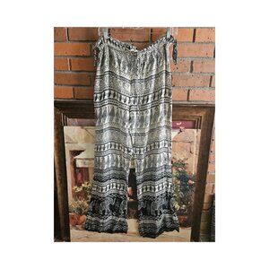 Bohemian Black and White Elephant Print Pants
